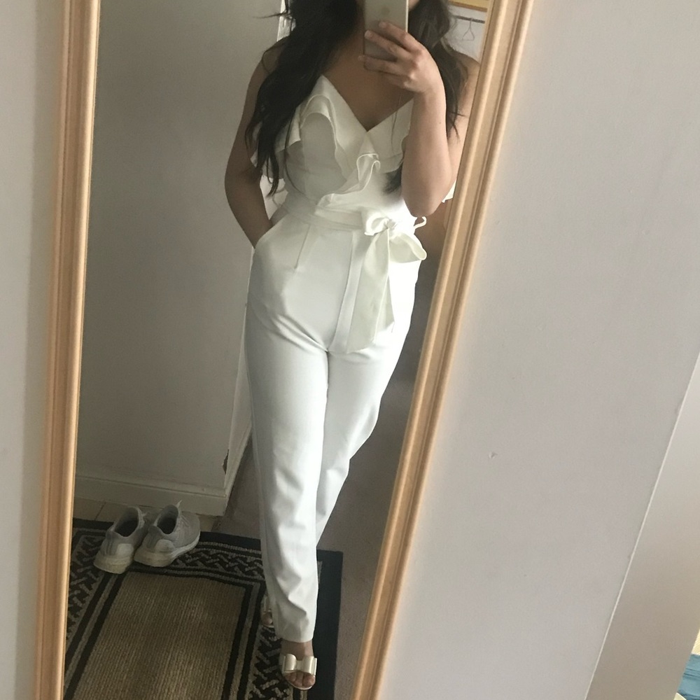 Bridal White Jumpsuit - size S/XS